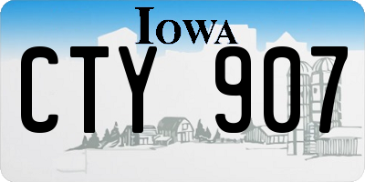 IA license plate CTY907
