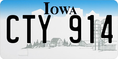 IA license plate CTY914