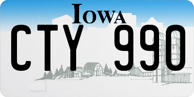 IA license plate CTY990