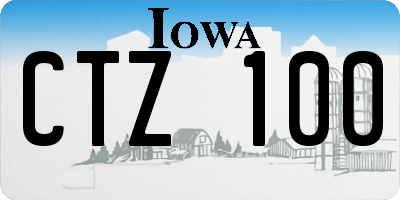 IA license plate CTZ100