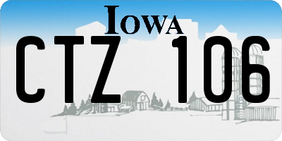 IA license plate CTZ106