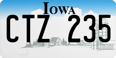 IA license plate CTZ235