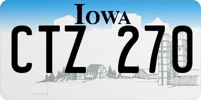 IA license plate CTZ270