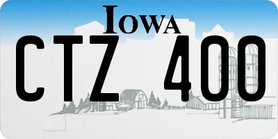 IA license plate CTZ400