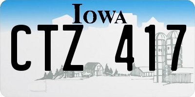 IA license plate CTZ417