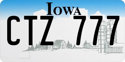 IA license plate CTZ777