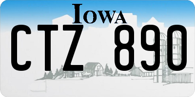 IA license plate CTZ890