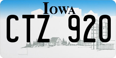 IA license plate CTZ920