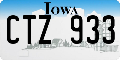 IA license plate CTZ933