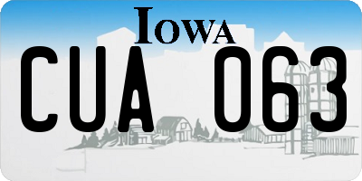 IA license plate CUA063