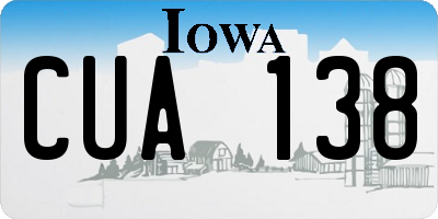 IA license plate CUA138