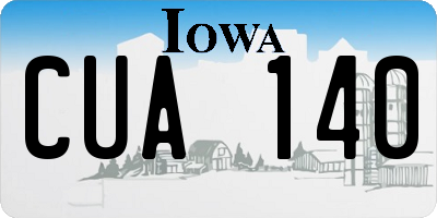 IA license plate CUA140