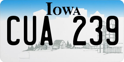 IA license plate CUA239