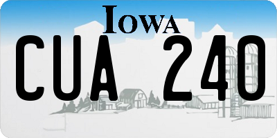 IA license plate CUA240