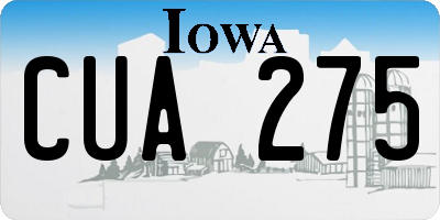 IA license plate CUA275