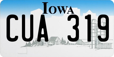 IA license plate CUA319