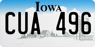 IA license plate CUA496