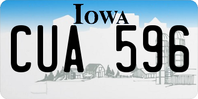 IA license plate CUA596