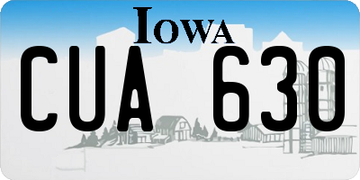 IA license plate CUA630