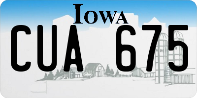 IA license plate CUA675