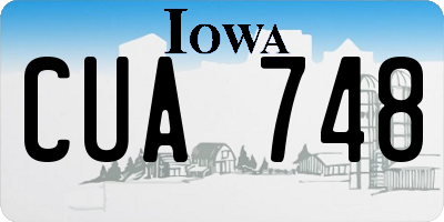 IA license plate CUA748