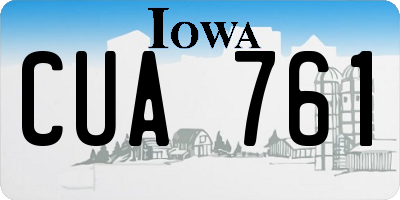 IA license plate CUA761
