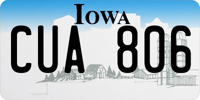 IA license plate CUA806