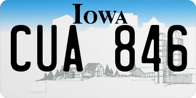 IA license plate CUA846