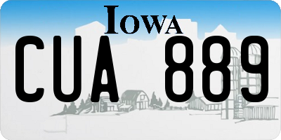 IA license plate CUA889