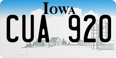 IA license plate CUA920