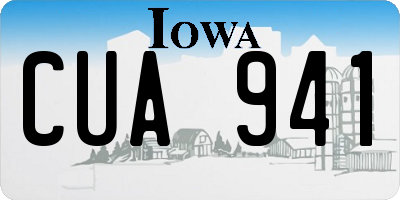 IA license plate CUA941