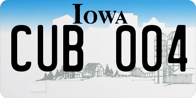 IA license plate CUB004