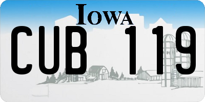 IA license plate CUB119