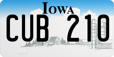 IA license plate CUB210