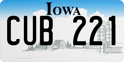 IA license plate CUB221