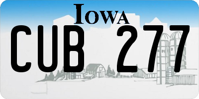 IA license plate CUB277