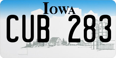 IA license plate CUB283