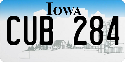 IA license plate CUB284