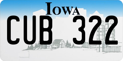 IA license plate CUB322