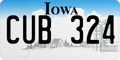 IA license plate CUB324