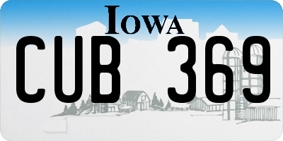 IA license plate CUB369