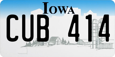 IA license plate CUB414