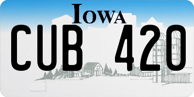 IA license plate CUB420