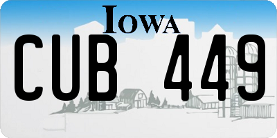 IA license plate CUB449