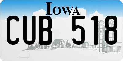 IA license plate CUB518