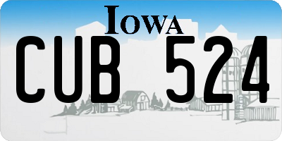 IA license plate CUB524