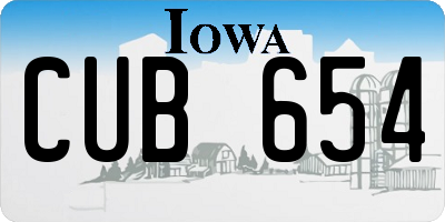 IA license plate CUB654