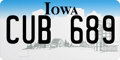 IA license plate CUB689