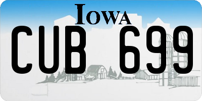 IA license plate CUB699