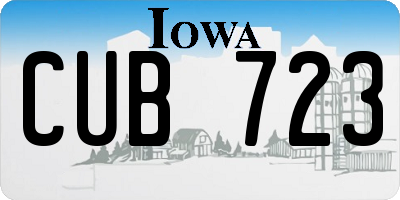 IA license plate CUB723